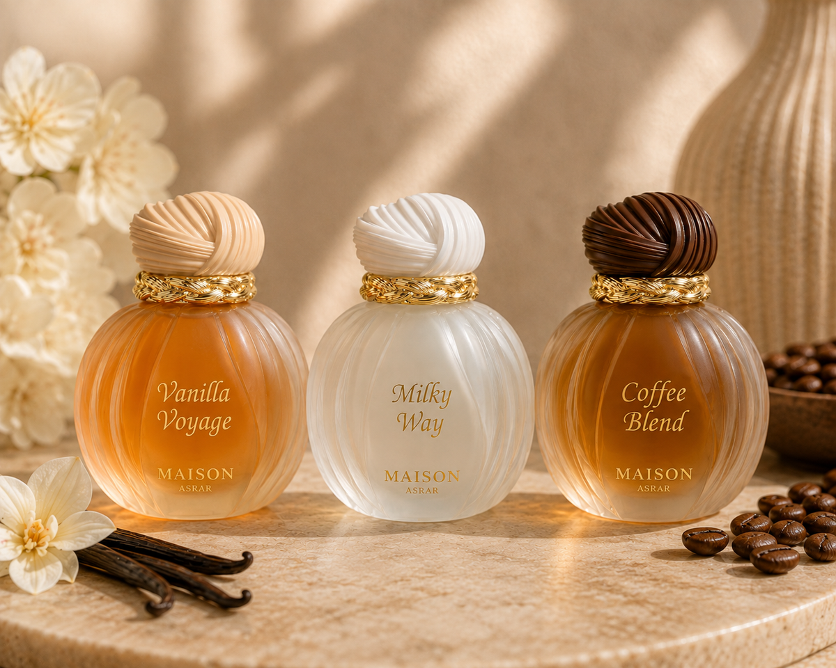 Maison Asrar Mini Collection | 25ml | Eau de parfum | Choose from Vanilla Voyage, Milky Way or Coffee Blend
