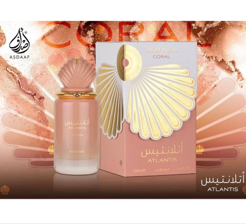 Atlantis Coral by Asdaaf 100ml Eau de Parfum marine citrus peach vanilla musk perfume