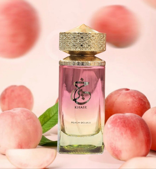 Khair Delulu 100ml Eau de Parfum Peach, Nectarine, Guava, Ginger, Cardamom, Rose Musk, Caramel, Dry wood