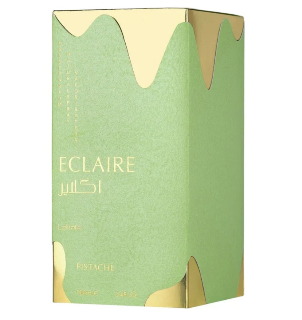 Eclaire Pistache by Lattafa 100ml Eau de Parfum pistachio cream Toasted Pistachio Whipped cream coconut cacao milk vanilla musk perfume
