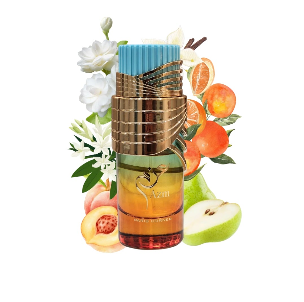 AZM 100ml Eau de parfum peach Pear mandarin rum jasmine tuberose vanilla sandlewood musk