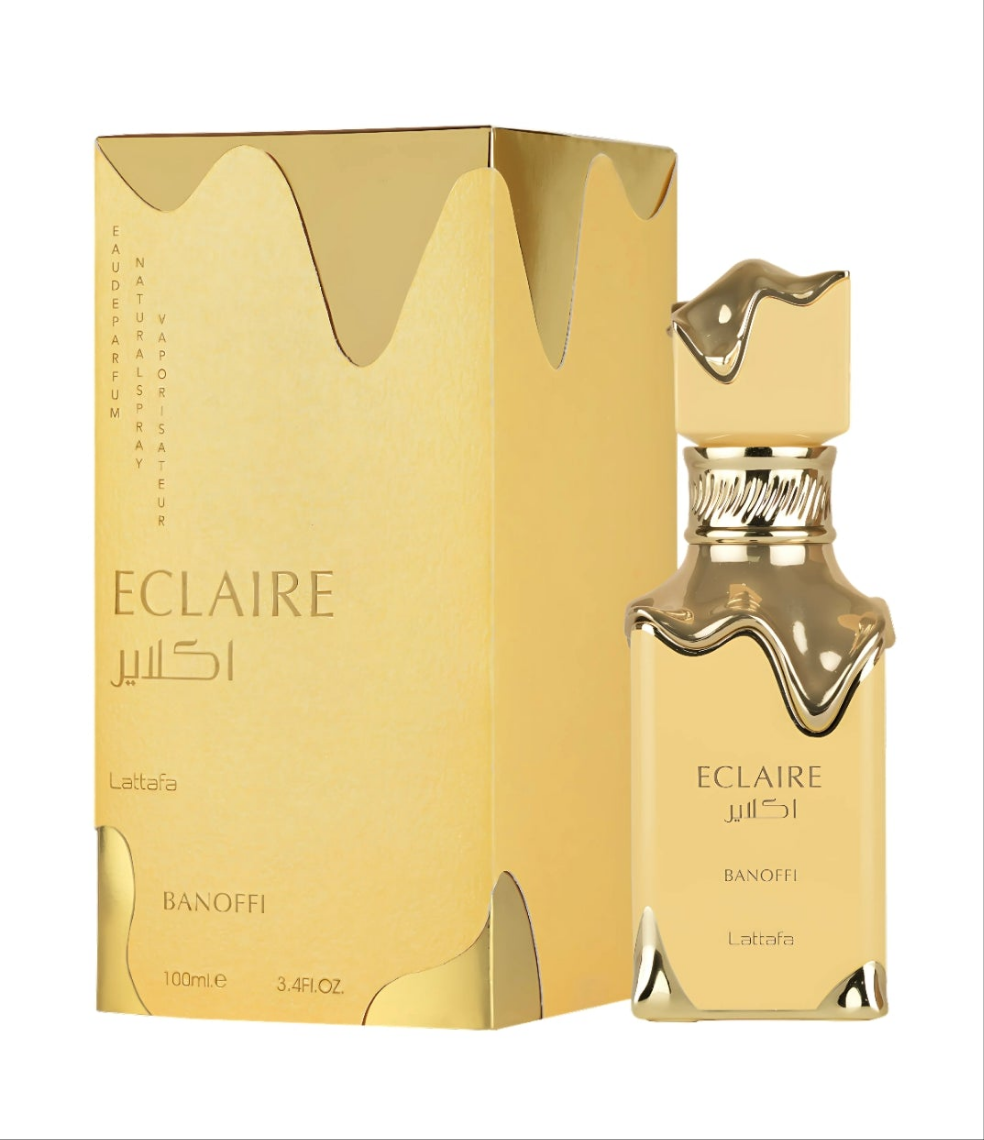 Eclaire Banoffi by Lattafa 100ml Eau de Parfum Banana cream dulche de leche Whipped cream vanilla praline biscuit musk perfume