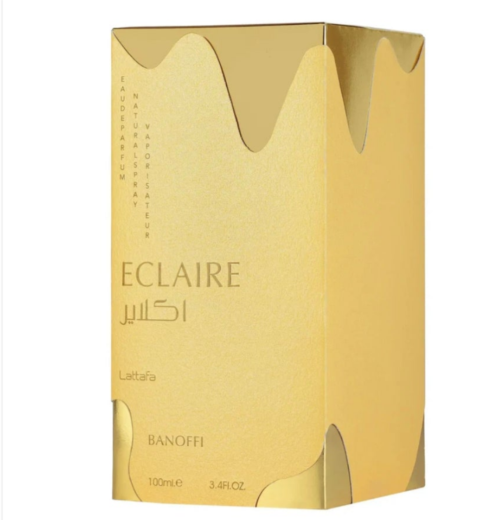 Eclaire Banoffi by Lattafa 100ml Eau de Parfum Banana cream dulche de leche Whipped cream vanilla praline biscuit musk perfume