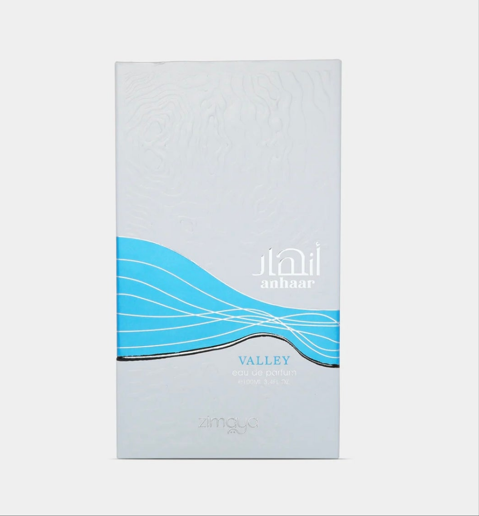 Anhaar Valley by Zimaya 100ml Eau de Parfum ozonic fresh aquatic fruity melon apple peach rose ambergris musk perfume