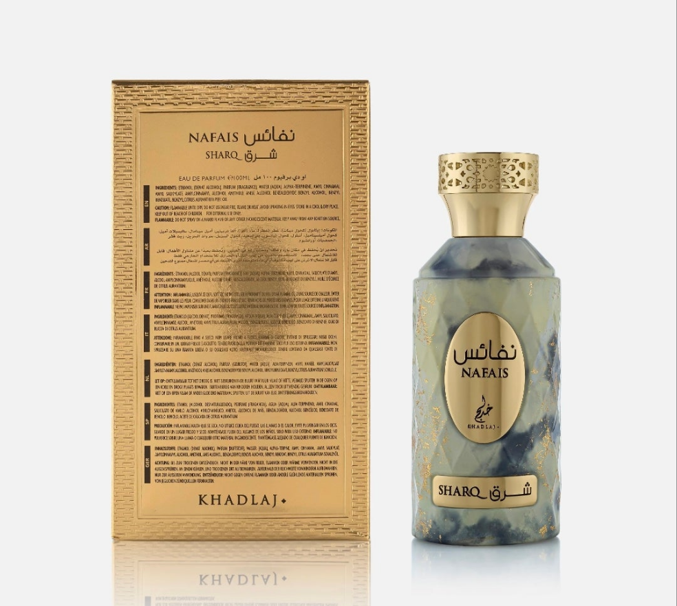 Nafais Sharq 100ml Eau de Parfum gardenia vanilla apricot blossom white woods Pear freesia musk amber