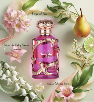 Habik for her by Lattafa 100ml Eau de Parfum white floral fresh citrus Pear jasmine lily freesia musk amber oakmoss