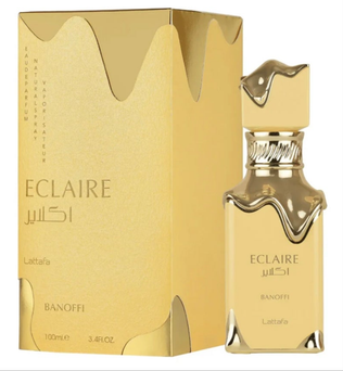 Eclaire Banoffi by Lattafa 100ml Eau de Parfum Banana cream dulche de leche Whipped cream vanilla praline biscuit musk perfume