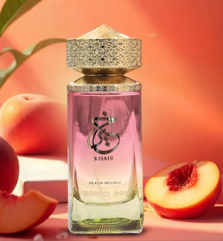 Khair Delulu 100ml Eau de Parfum Peach, Nectarine, Guava, Ginger, Cardamom, Rose Musk, Caramel, Dry wood