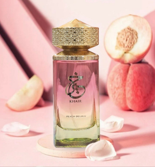 Khair Delulu 100ml Eau de Parfum Peach, Nectarine, Guava, Ginger, Cardamom, Rose Musk, Caramel, Dry wood