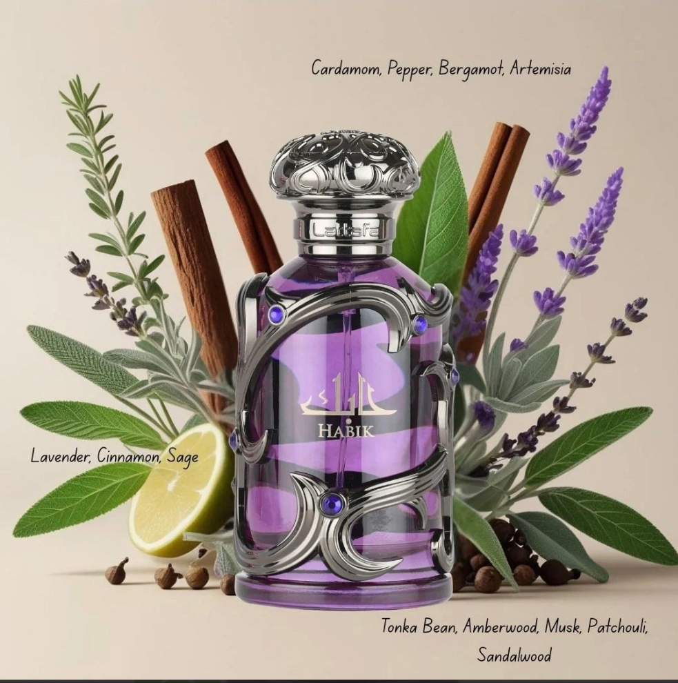 Habik for men 100ml Eau de Parfum warm spicy aromatic woody cardamom pepper artemisia sage lavender cinnamon sandlewood patchouli tonka amber musk