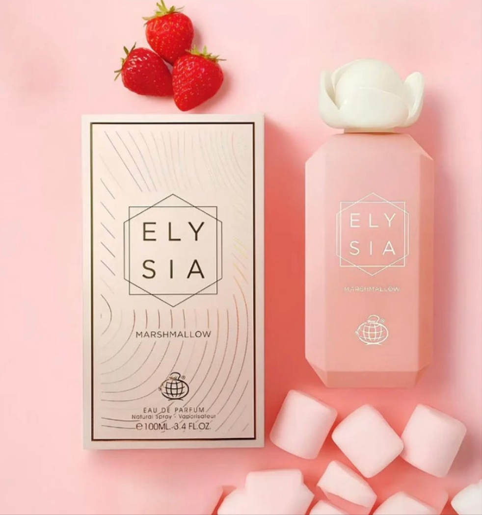 Elysia Marshmallow 100ml Eau de Parfum freesia lemon Nectarine Blossom apple marshmallow strawberry coconut orange blossom Whipped cream sugar vanilla musk raspberry ambroxan