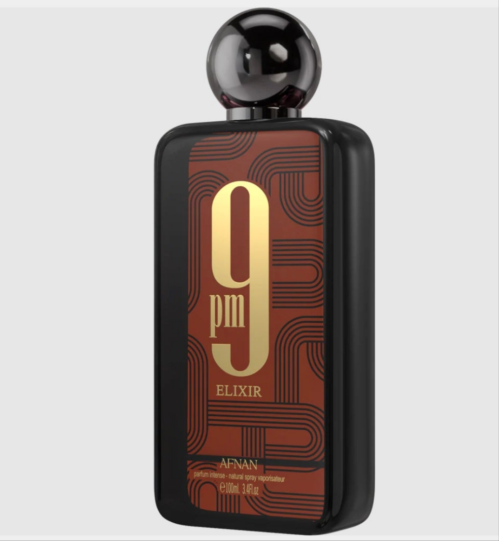 Afnan 9pm Elixir 100ml Parfum Intense oriental spicy cardamom nutmeg leather lavandin vanilla patchouli perfume