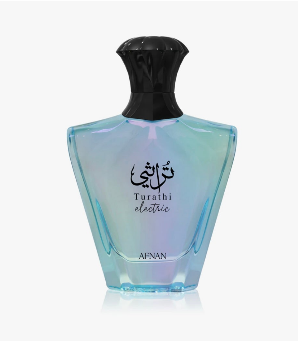 Afnan Turathi Electric 90ml Eau de Parfum citrus fruity apple pear cedarwood orange blossom Musk vanilla amber ambroxan