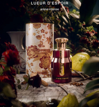 LUEUR D’ESPOIR Arena Intense 100ml Eau de Parfum Bergamot saffron pepper Pear elemi rose amber musk sandlewood vanilla patchouli