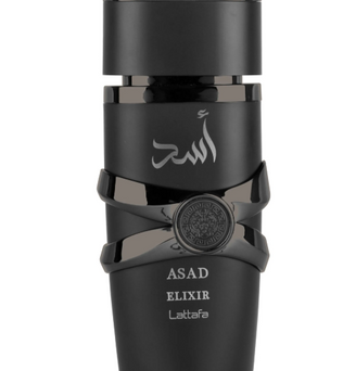 Lattafa Asad Elixir 100ml Eau de Parfum pink pepper saffron grapefruit tobac cedarwood vanilla patchouli cashmeran amber