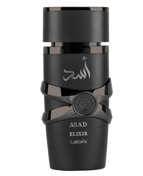 Lattafa Asad Elixir 100ml Eau de Parfum pink pepper saffron grapefruit tobac cedarwood vanilla patchouli cashmeran amber