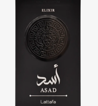 Lattafa Asad Elixir 100ml Eau de Parfum pink pepper saffron grapefruit tobac cedarwood vanilla patchouli cashmeran amber