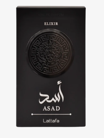 Lattafa Asad Elixir 100ml Eau de Parfum pink pepper saffron grapefruit tobac cedarwood vanilla patchouli cashmeran amber