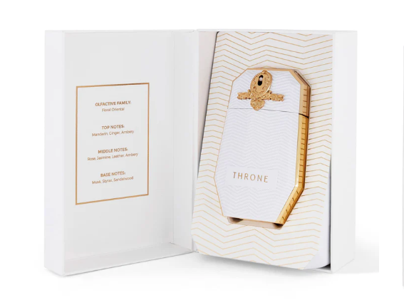 Throne by Maison Asrar 100ml Eau de Parfum mandarin ginger amber rose jasmine leather musk styrax sandlewood