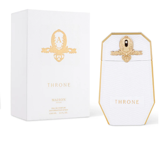 Throne by Maison Asrar 100ml Eau de Parfum mandarin ginger amber rose jasmine leather musk styrax sandlewood