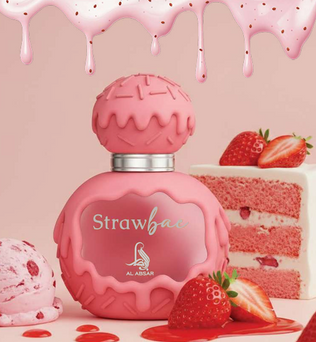 Al Absar Treats Strawbae 100ml Eau de Parfum strawberry pineapple apple floral cream vanilla musk powdery gourmand