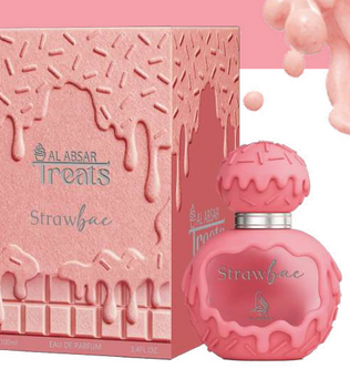 Al Absar Treats Strawbae 100ml Eau de Parfum strawberry pineapple apple floral cream vanilla musk powdery gourmand