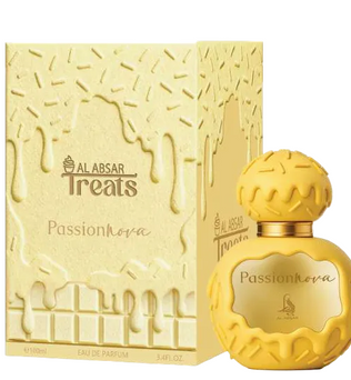 Al Absar Treats Passionnova 100ml Eau de Parfum citrus apple cardamom mango jasmine violet chocolate coconut milk gourmand ambergris musk