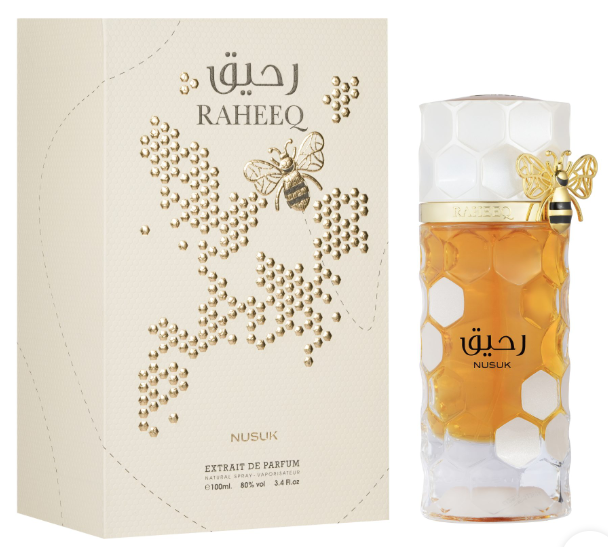 Raheeq 100ml Extrait de Parfum honey blood orange gourmand apricot magnolia coconut caramel vanilla musk sandlewood