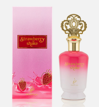 Khadlaj Strawberry Shake 100ml Eau de Parfum strawberry mandarin pink pepper milk jasmine rose almond cream musk vanilla sandlewood amber
