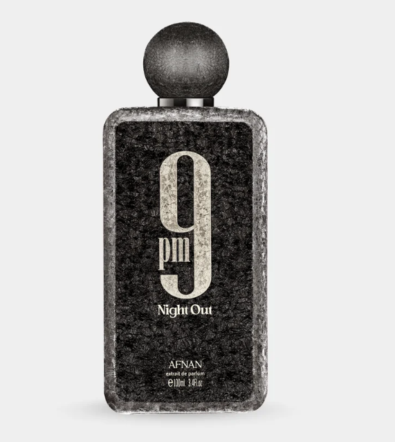 Afnan 9pm Night Out 100ml Extrait de Parfum dragon fruit cognac lavender apple cardamom mahonial suede toffee tonka woody notes
