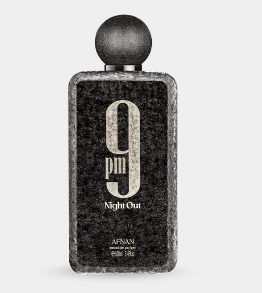 Afnan 9pm Night Out 100ml Extrait de Parfum dragon fruit cognac lavender apple cardamom mahonial suede toffee tonka woody notes