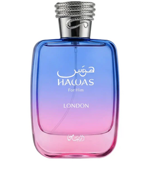 Rasasi Hawas London 100ml Eau de Parfum Pink Pepper Saffron Rose Ylang Ylang vanilla musk patchouli