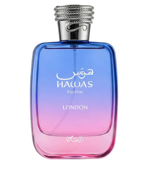 Rasasi Hawas London 100ml Eau de Parfum Pink Pepper Saffron Rose Ylang Ylang vanilla musk patchouli