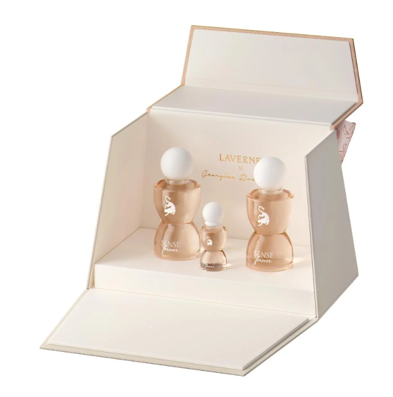 Sense Forever gift set by Laverne - 75ml Eau de Parfum, 75ml Hair Mist, 10ml travel spray fruity floral vanilla ambry gourmand with musk
