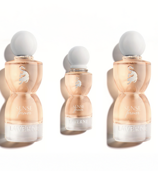 Sense Forever gift set by Laverne - 75ml Eau de Parfum, 75ml Hair Mist, 10ml travel spray fruity floral vanilla ambry gourmand with musk