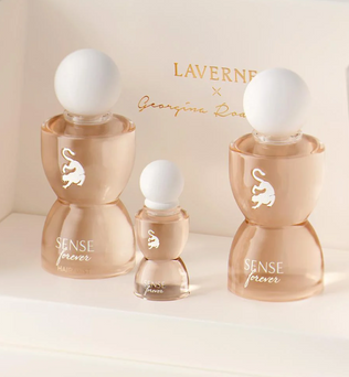 Sense Forever gift set by Laverne - 75ml Eau de Parfum, 75ml Hair Mist, 10ml travel spray fruity floral vanilla ambry gourmand with musk