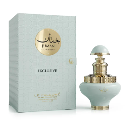 Le Falcone Niche Juman Exclusive 100ml Eau de Parfum champagne rosé litchi pink pepper peach blossom rose almond musk woody