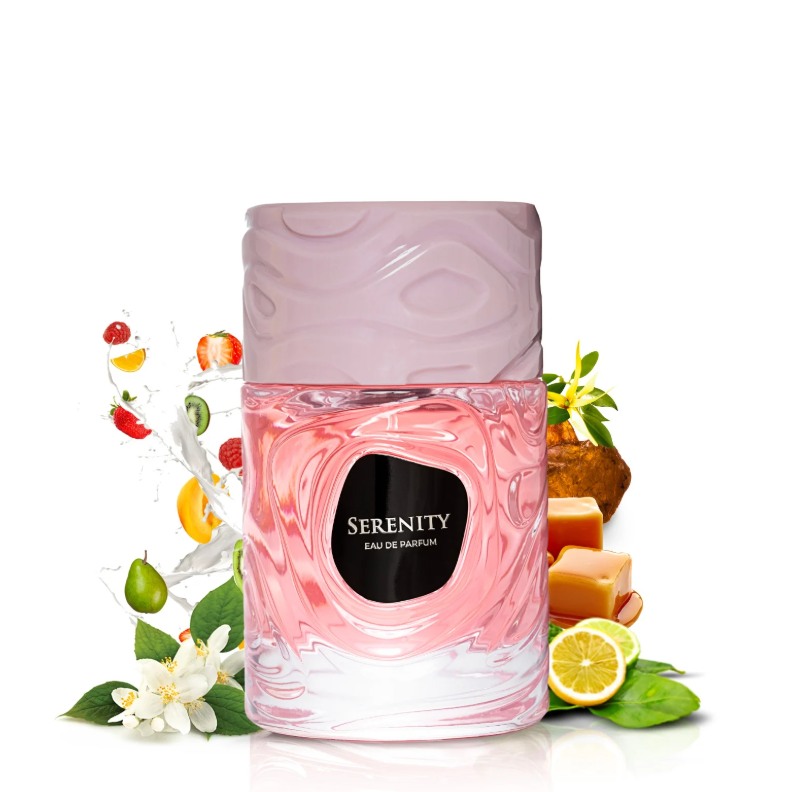 Serenity 100ml Eau de Parfum citrus fruity notes patchouli jasmine ylang ylang vanilla amber caramel