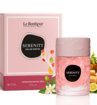 Serenity 100ml Eau de Parfum citrus fruity notes patchouli jasmine ylang ylang vanilla amber caramel