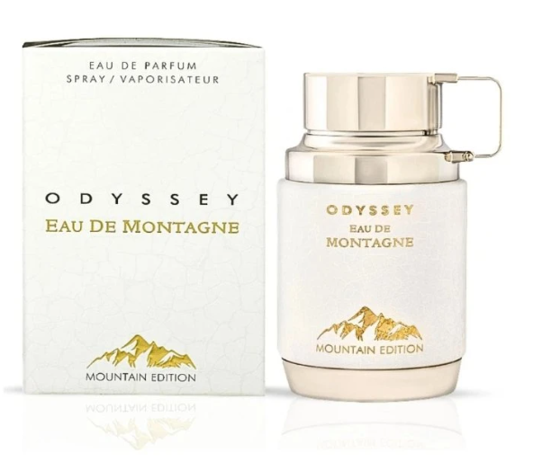Odyssey Eau de Montagne Mountain Edition 100ml Eau de Parfum almond spices milky notes white florals vanilla cacao sandlewood musk