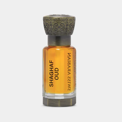 Shaghaf Oud 12ml concentrated perfume oil gourmand vanilla oud with saffron praline and rose