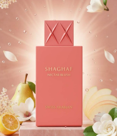 Shaghaf Nectar Blush 75ml Eau de Parfum pear yuzu apple neroli elderflower gardenia magnolia orange blossom vanilla tonka peru balsam