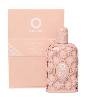 Rose Éclat by Orientica Luxury Collection 80ml Eau de Parfum bergamot peach blossom grapefruit rose peony violet musk benzoin amber