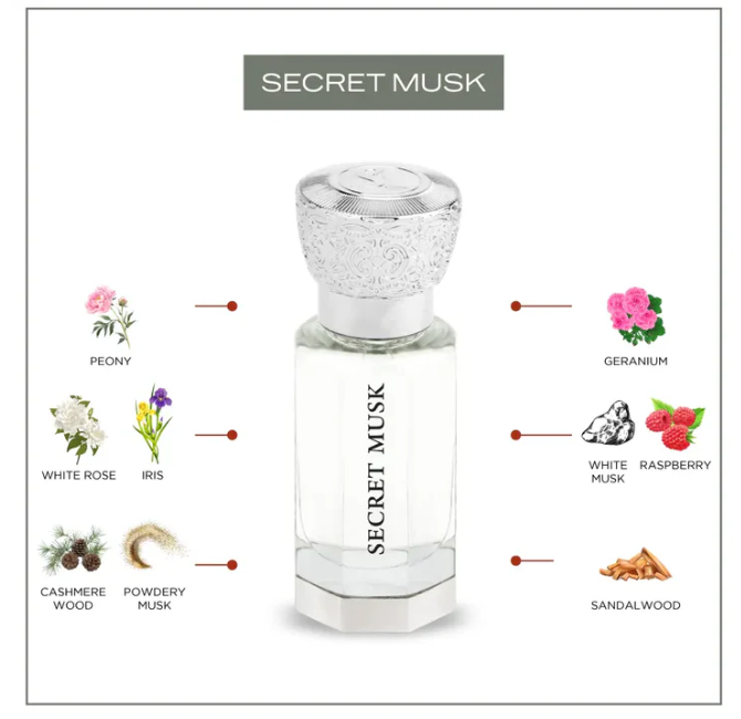 Secret Musk by Swiss Arabian 12ml Concentrated Perfume oil floral musk