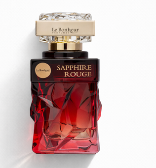 Sapphire Rouge by Le Bonheur 100ml Eau de Parfum saffron passionfruit rose leather patchouli oud amber vanilla