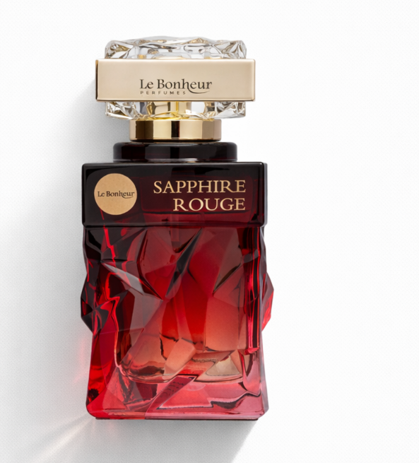 Sapphire Rouge by Le Bonheur 100ml Eau de Parfum saffron passionfruit rose leather patchouli oud amber vanilla