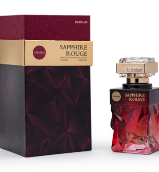 Sapphire Rouge by Le Bonheur 100ml Eau de Parfum saffron passionfruit rose leather patchouli oud amber vanilla