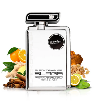 Black Cavalier Surge 100ml Eau de Parfum citrus ginger neroli frankincense tea guaic wood amber