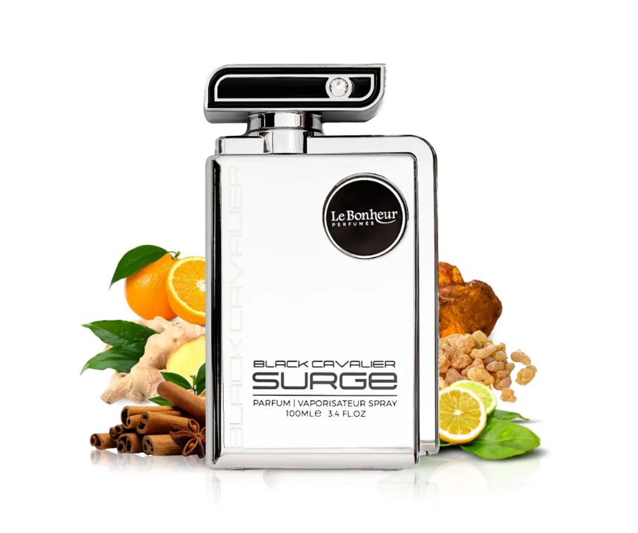 Black Cavalier Surge 100ml Eau de Parfum citrus ginger neroli frankincense tea guaic wood amber