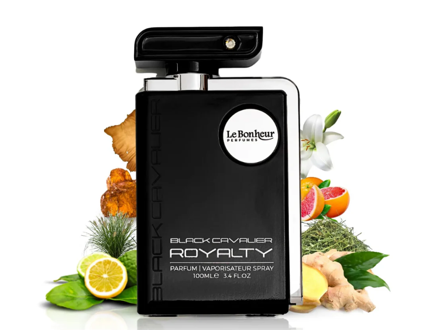 Black Cavalier Royalty by Le Bonheur 100ml Eau de Parfum bergamot lavender leather patchouli ginger amber vetiver